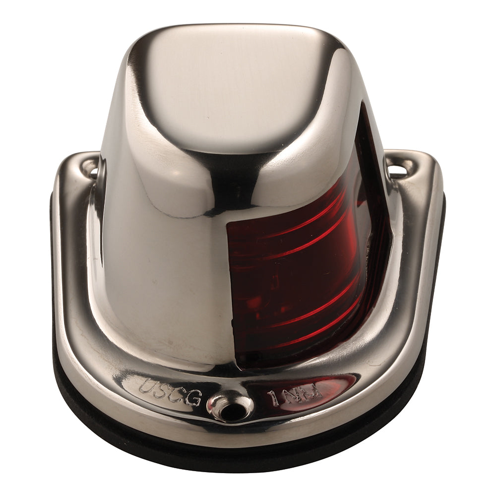 Attwood 1Mile Deck Mount Red Sidelight 12V Stainless Steel Housing