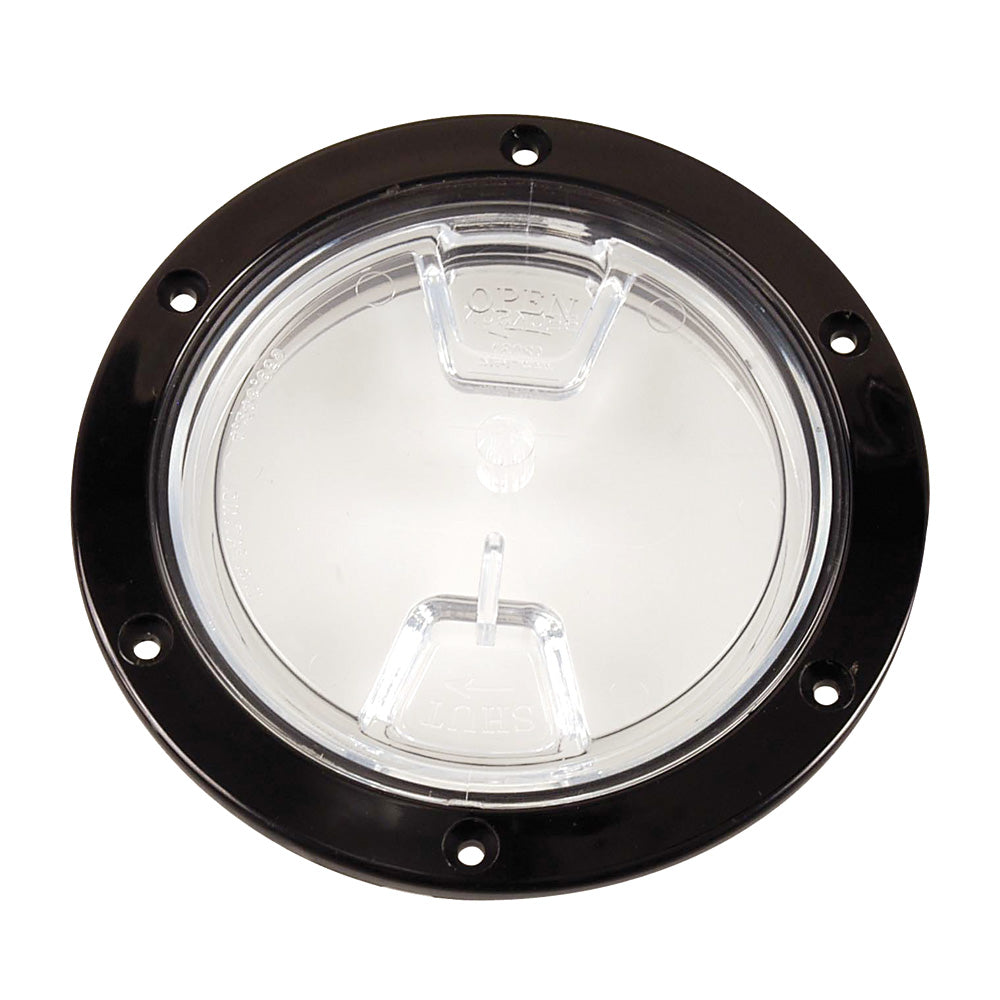 Beckson 4 Clear Center Screw Out Deck Plate Black