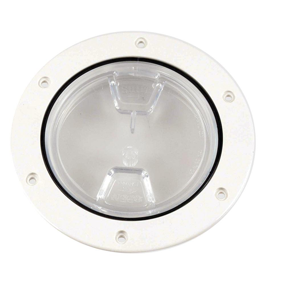Beckson 4 Clear Center ScrewOut Deck Plate White