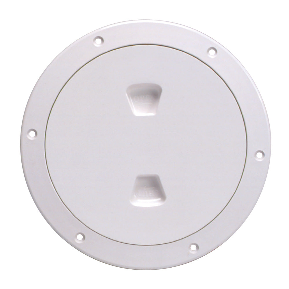 Beckson 6 Smooth Center ScrewOut Deck Plate White
