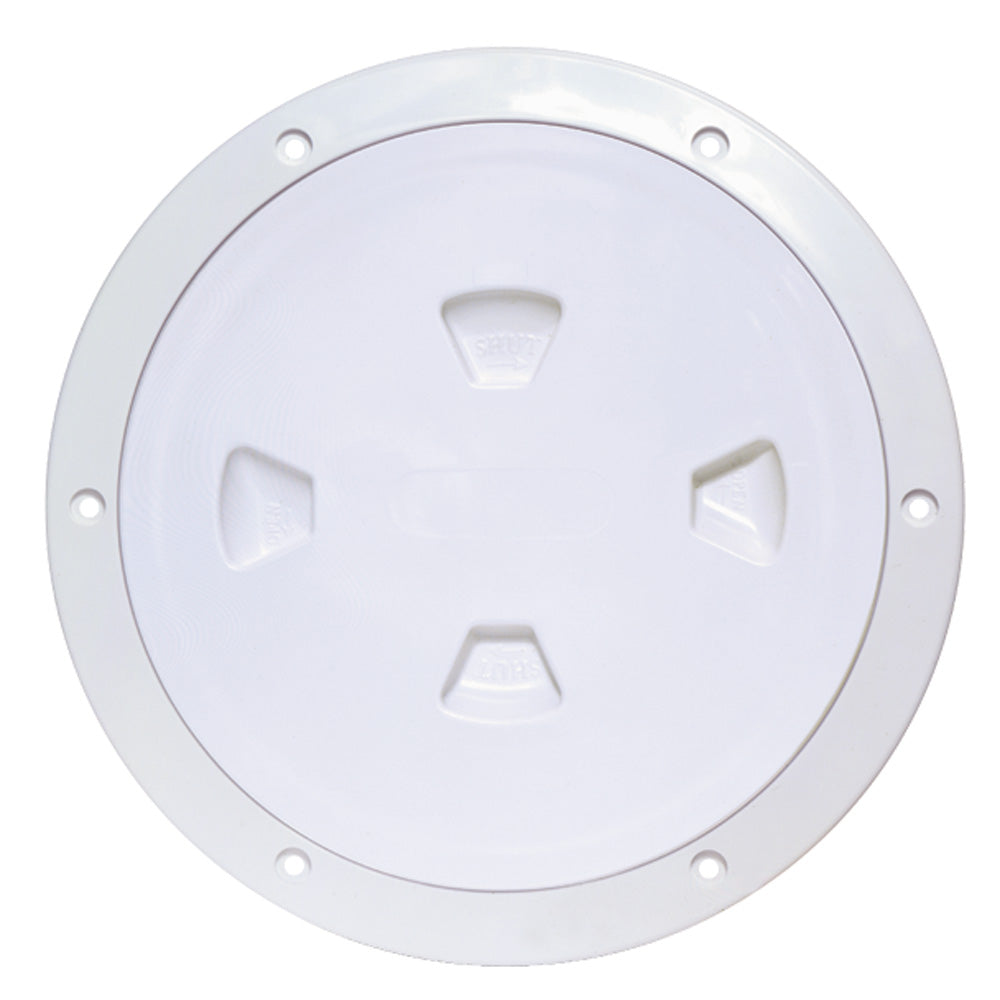 Beckson 8 Smooth Center ScrewOut Deck Plate White