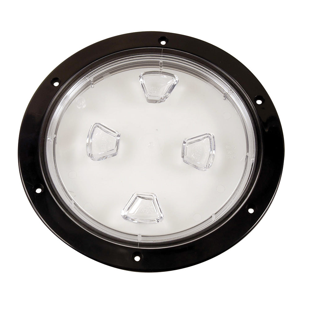 Beckson 8 Clear Center ScrewOut Deck Plate Black