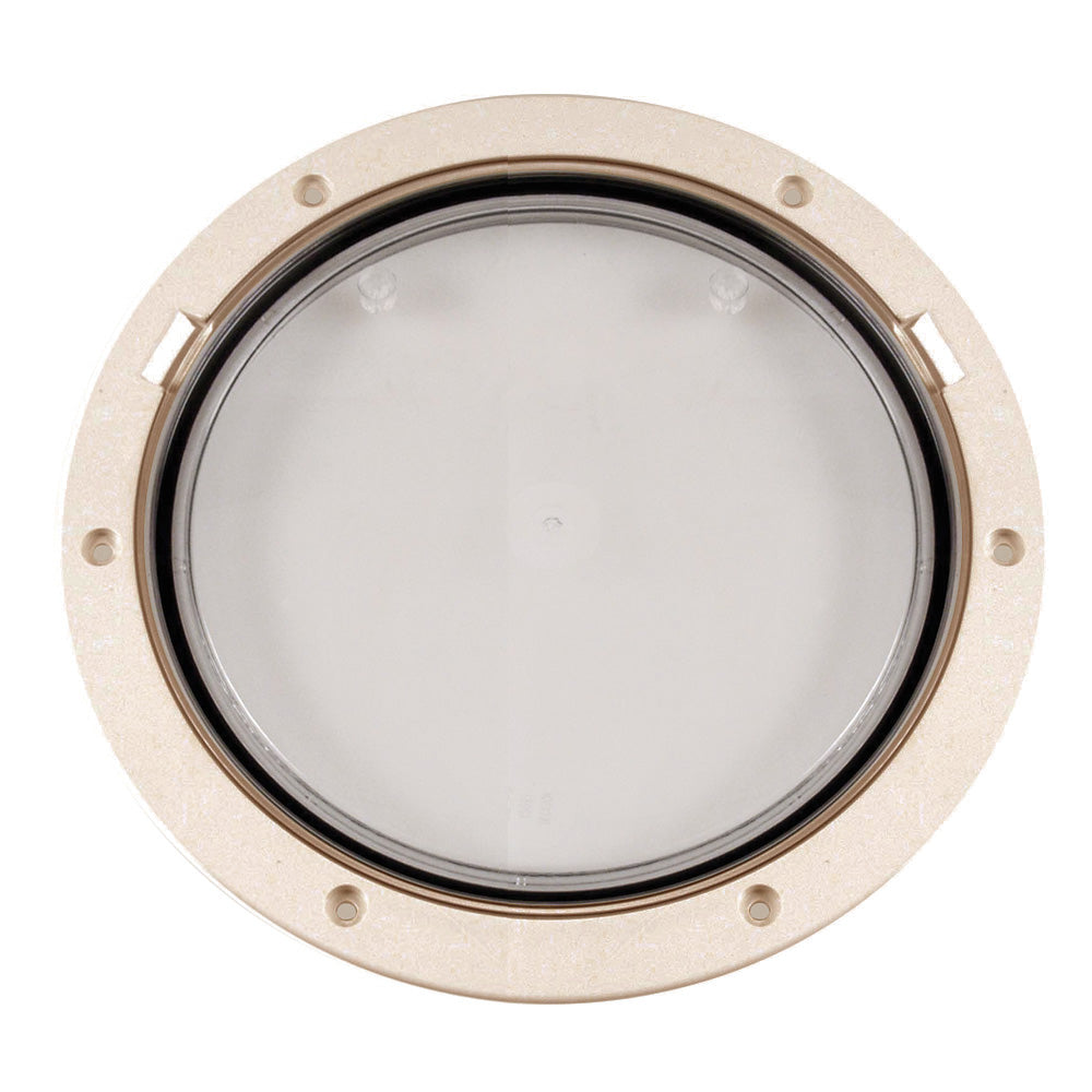Beckson 8 Clear Center PryOut Deck Plate Beige