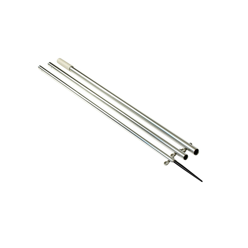 Lees 13 Bright Silver Center Rigger Pole wBlack Spike 138