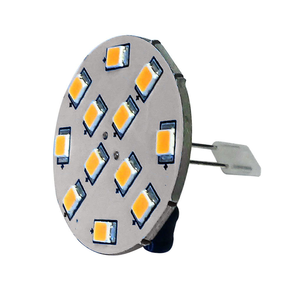 Lunasea G4 10 Back Pin LED Light Bulb 12VAC or 1030VDC2W140 Lumens Warm White