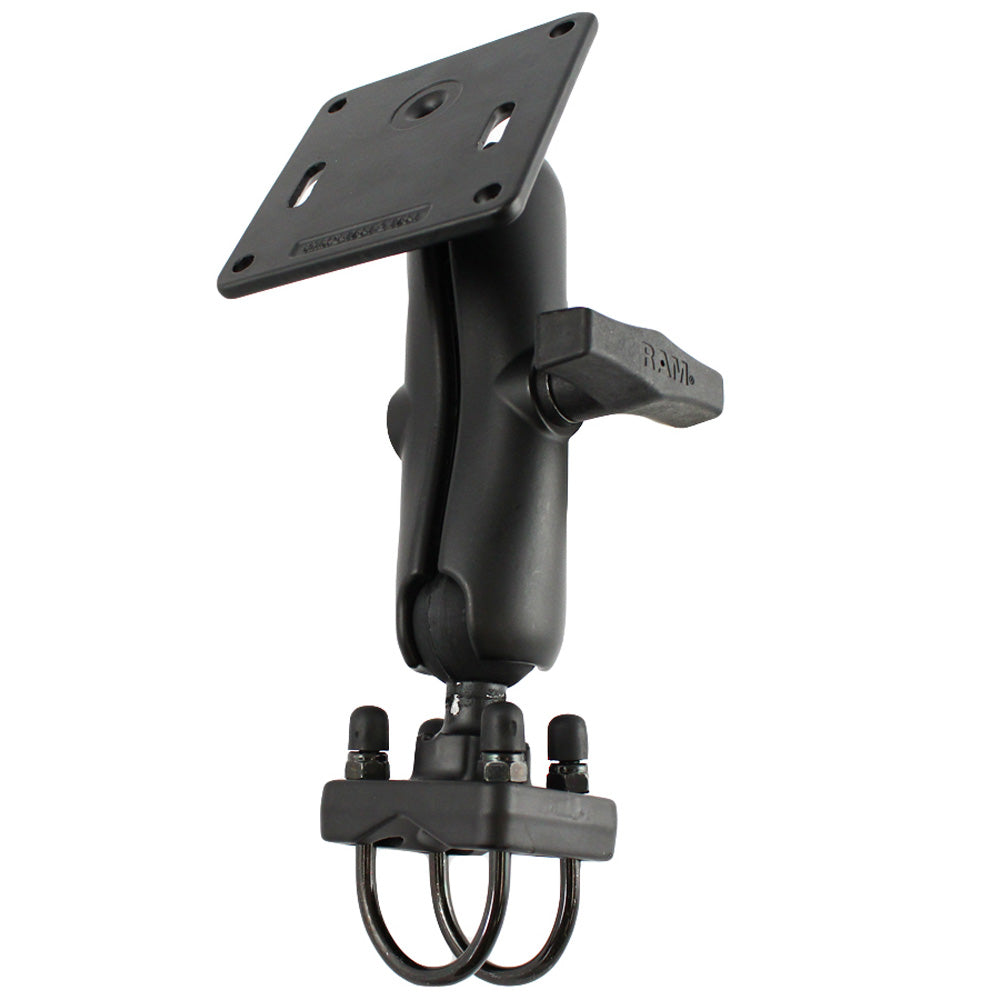 RAM Mount 15 Rail Mount wDouble UBolt Base 3625 Square Base VESA 75mm x 75mm Hole Pattern