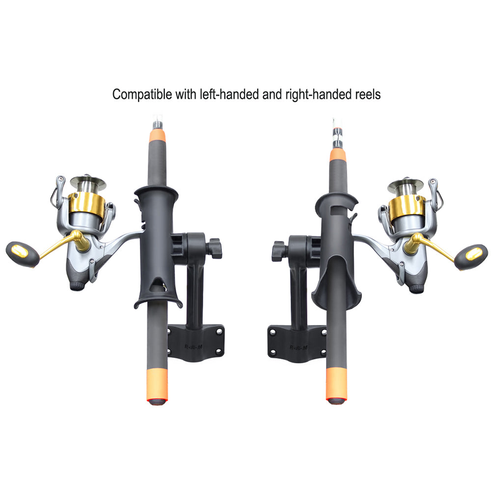 RAM Mount RAM Tube Jr Fishing Rod Holder wStandard 6 Length Post Spline Bulkhead Mounting Base