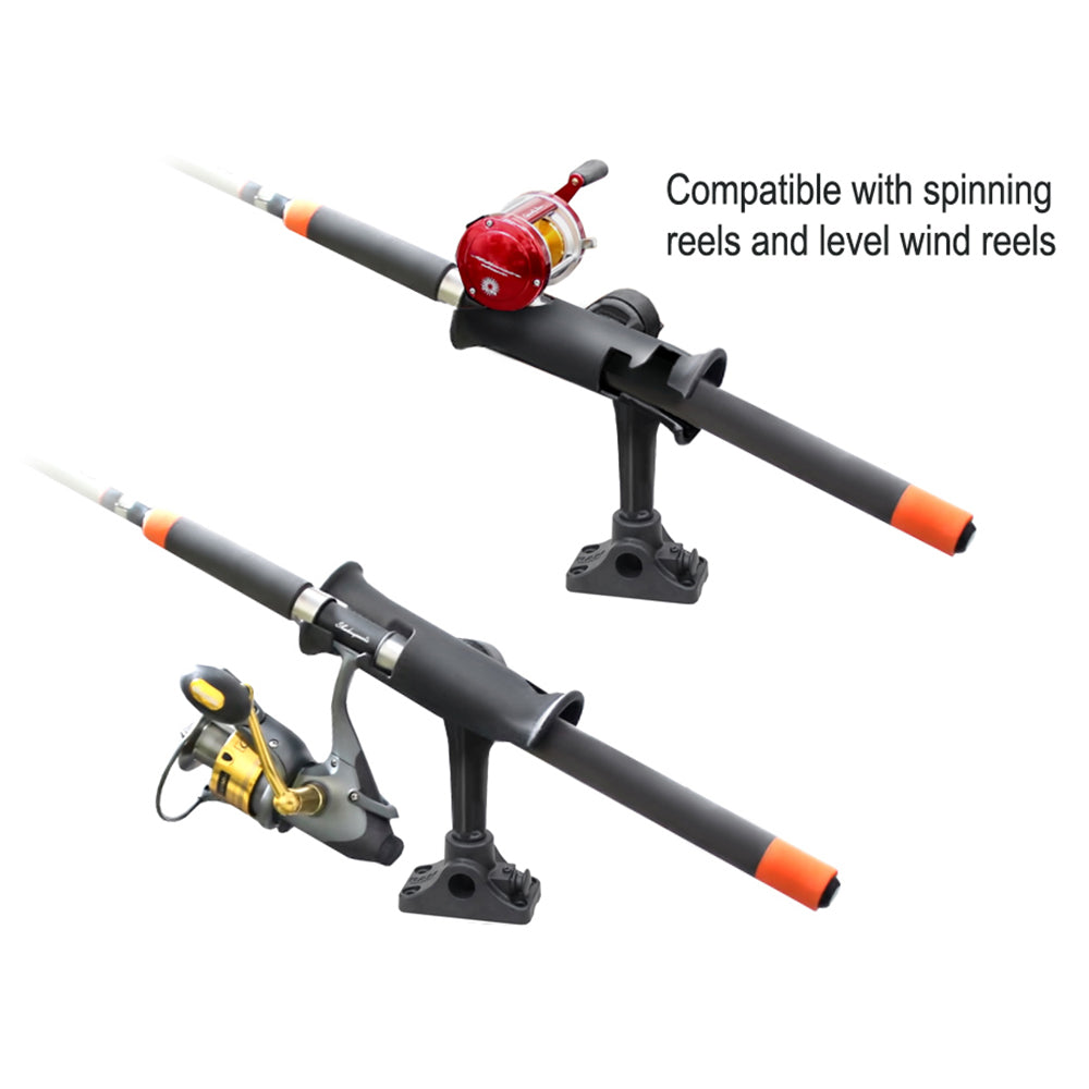 RAM Mount RAM Tube Jr Fishing Rod Holder Standard 4 Length Post Spline Combo BulkheadFlat Surface Base wPlunger