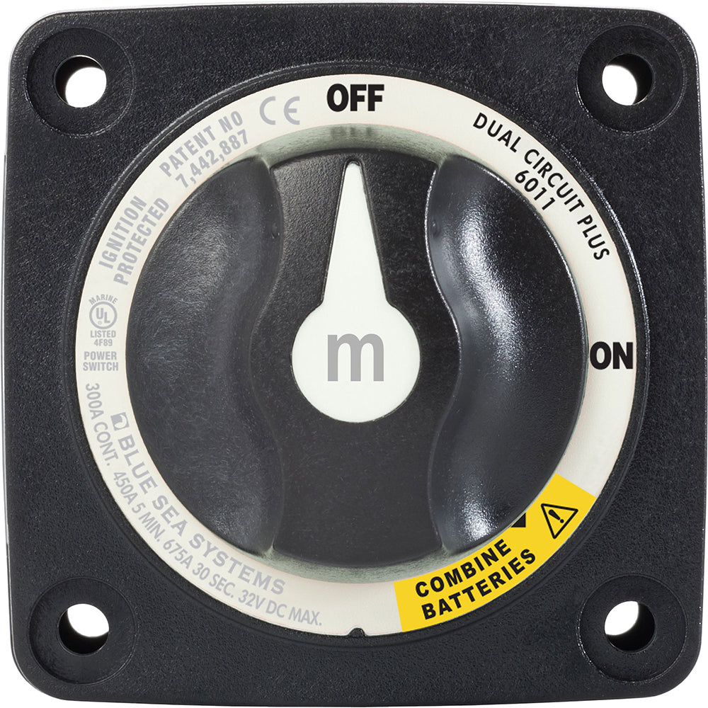 Blue Sea 6011200 mSeries Battery Switch Dual Circuit Plus Black