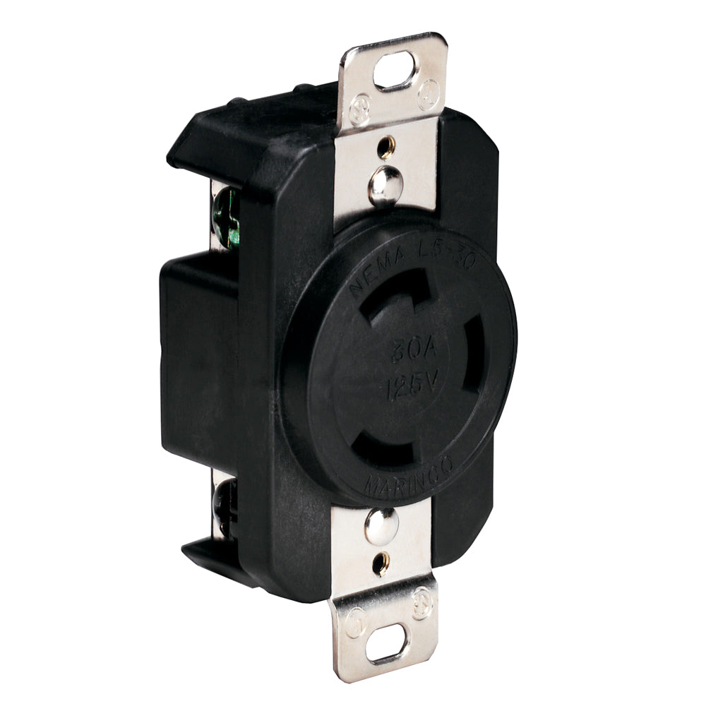 Marinco 305CRRB 125V 30Amp Locking Receptacle Black