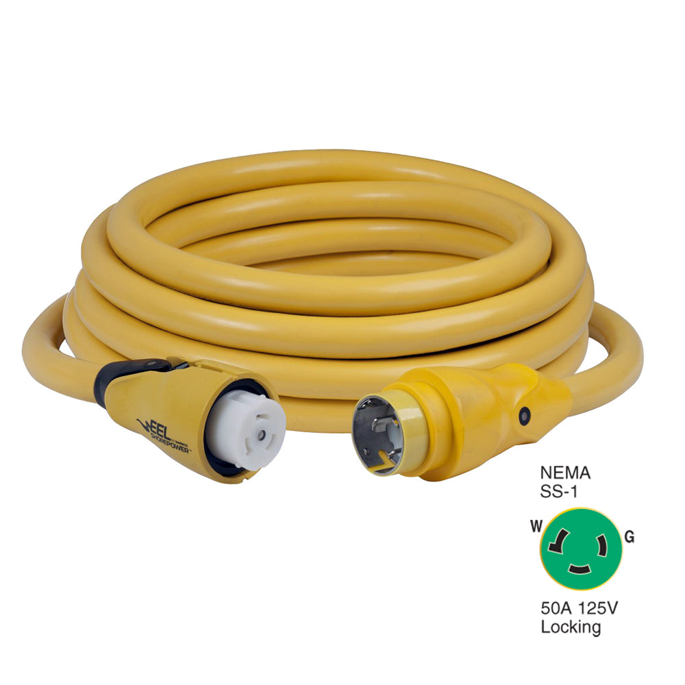 Marinco CS50325 EEL 50A 125V Shore Power Cordset 25 Yellow