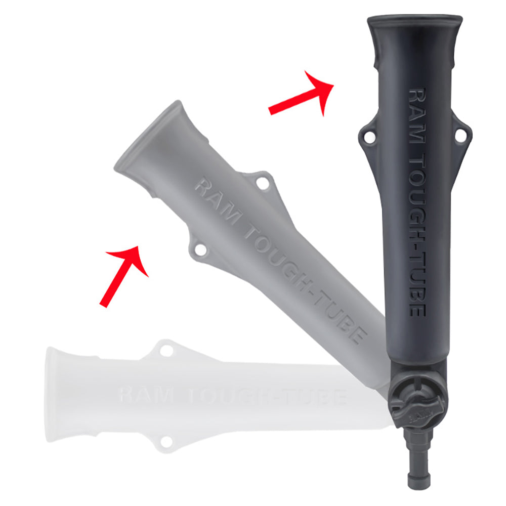 RAM Mount ToughTube Fishing Rod Holder w3 Long Ratchet Spline Post Arm