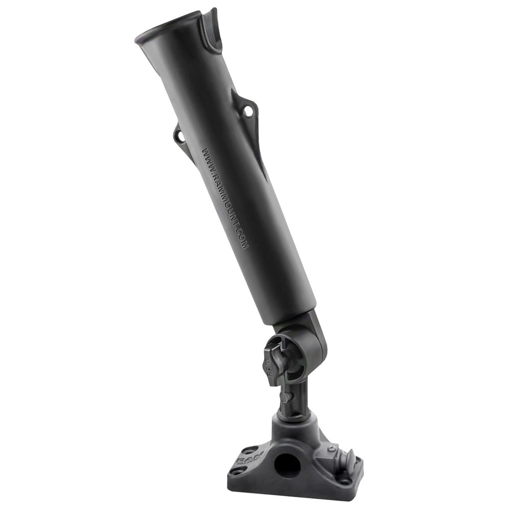RAM ToughTube Fishing Rod Holder w3 Length Spline Post Combination BulkheadFlat Surface Base Plunger