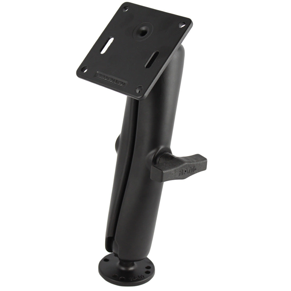 RAM Mount 15 Diameter Ball Mount wLong Double Socket Arm 25 Round Base AMPs 3625 Square Base VESA