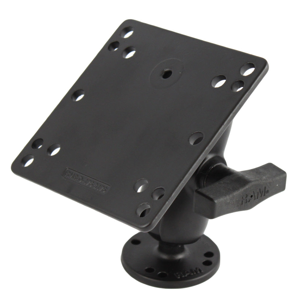 RAM Mount 475 Square Base VESA Plate 75mm and 100mm Hole Patterns wShort Arm Surface Mount
