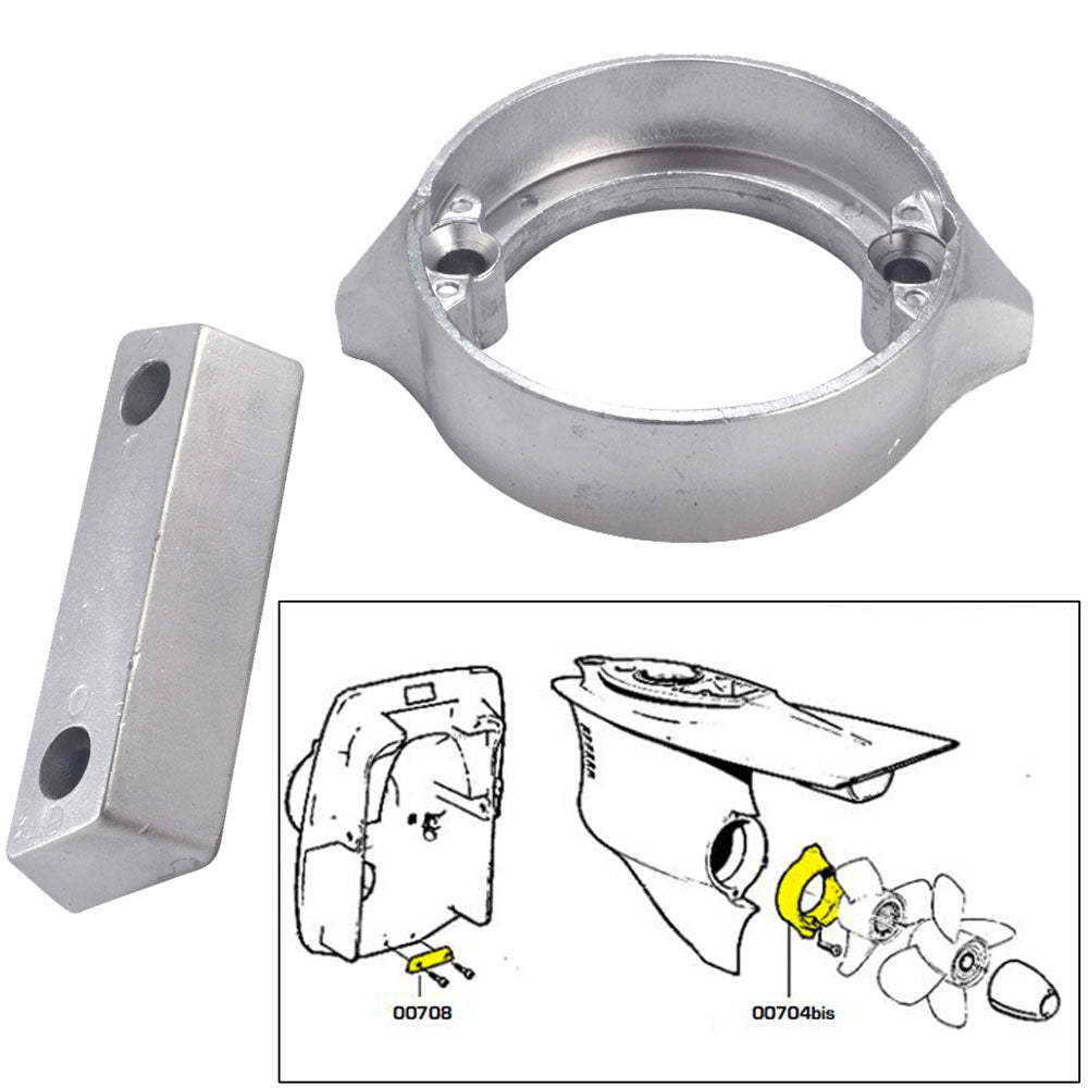 Tecnoseal Anode Kit wHardware Volvo DuoProp 290 Aluminum
