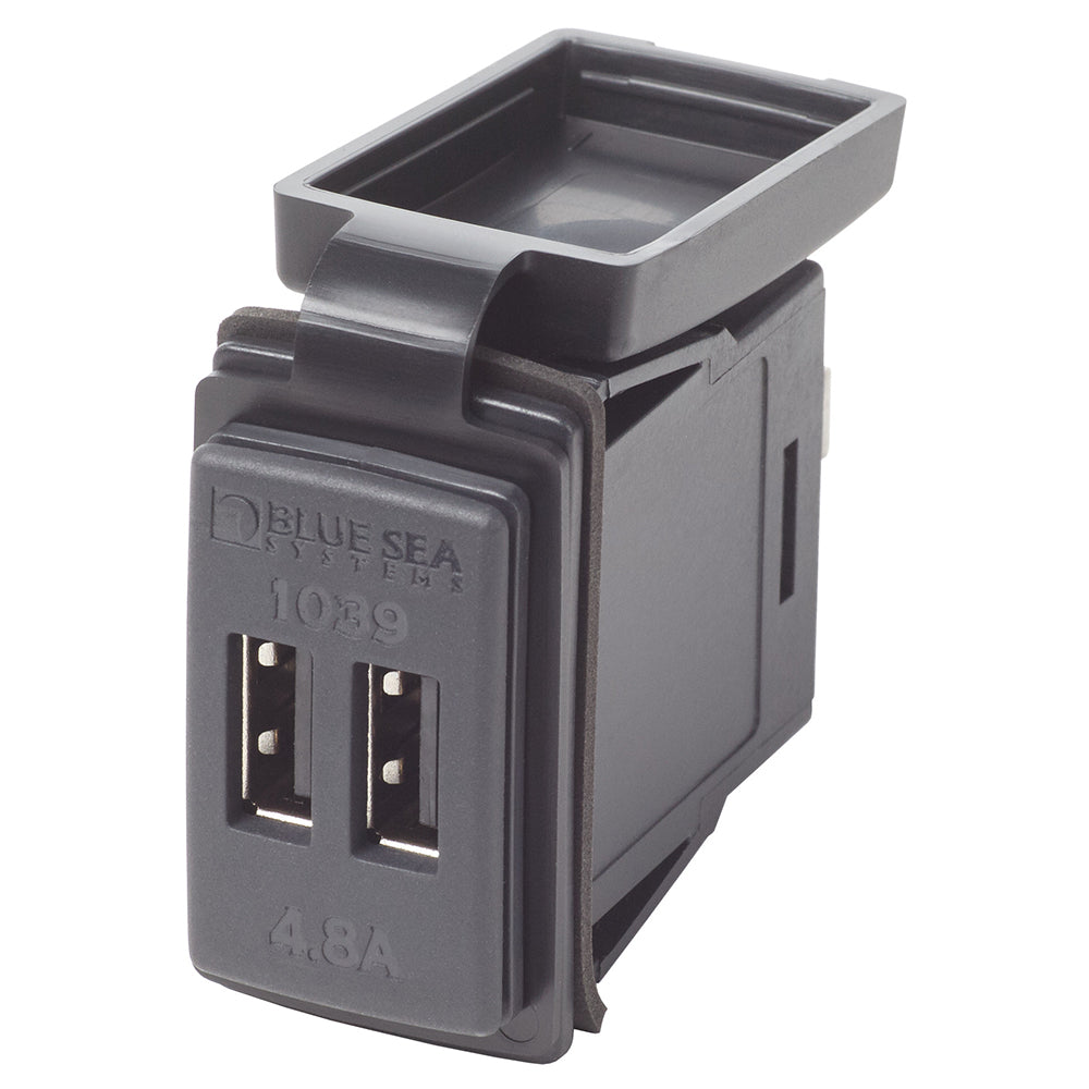 Blue Sea Dual USB Charger 24V Contura Mount