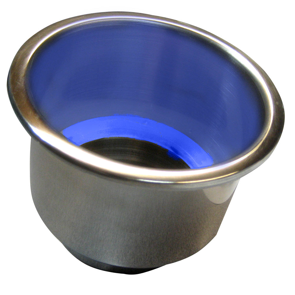 Whitecap Flush Mount Cup Holder wBlue LED Light Stainless Steel