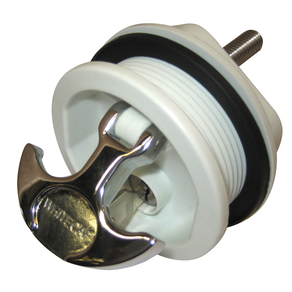 Whitecap THandle Latch Chrome Plated ZamacWhite Nylon Locking Freshwater Use Only
