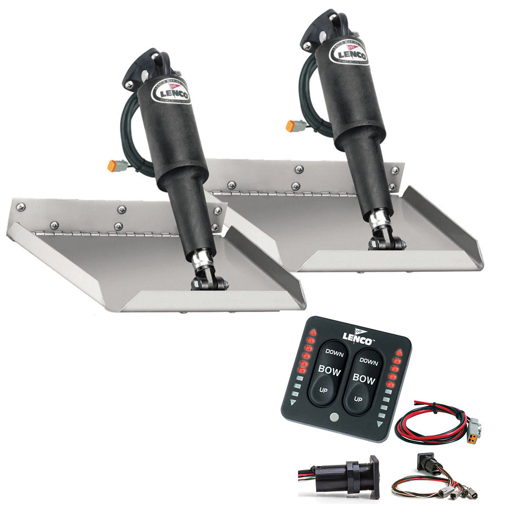 Lenco 9 x 12 Edge Mount Trim Tab Kit wLED Indicator Switch Kit
