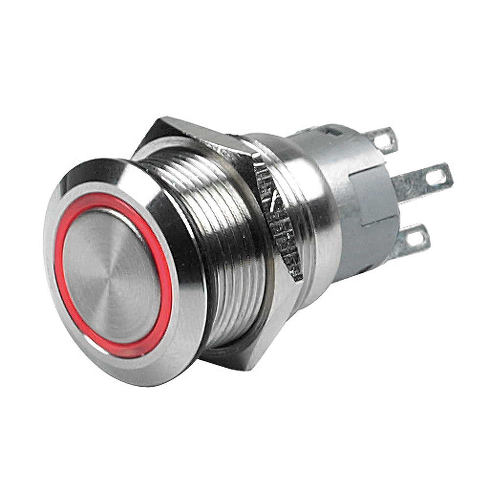 Marinco Push Button Switch 24V Latching OnOff Red LED