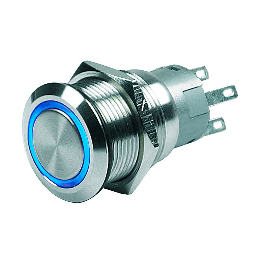 BEP Push Button Switch 24V Latching OnOff Blue LED