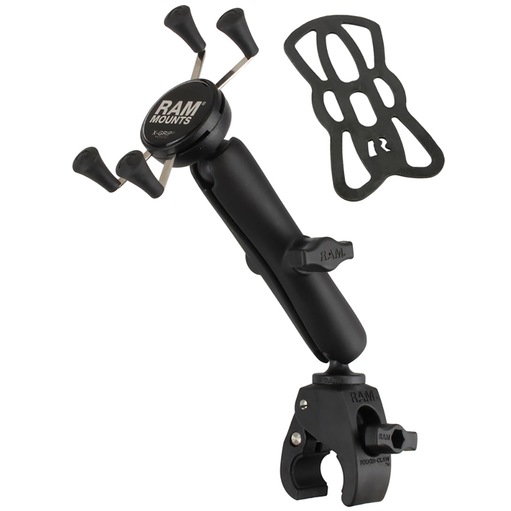 RAM Mount Universal ToughClaw Base wLong Double Socket Arm Universal XGrip CelliPhone Cradle