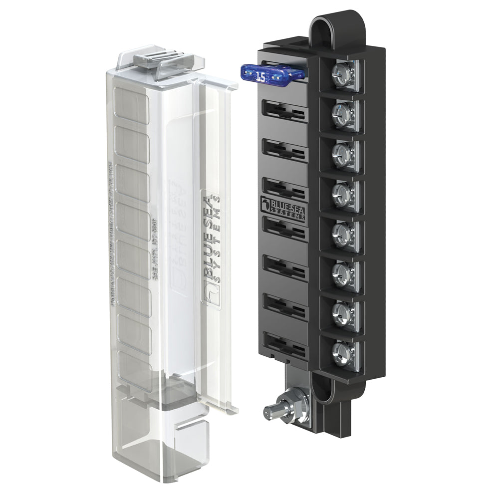 Blue Sea 5046 ST Blade Compact Fuse Blocks 8 Circuits wCover