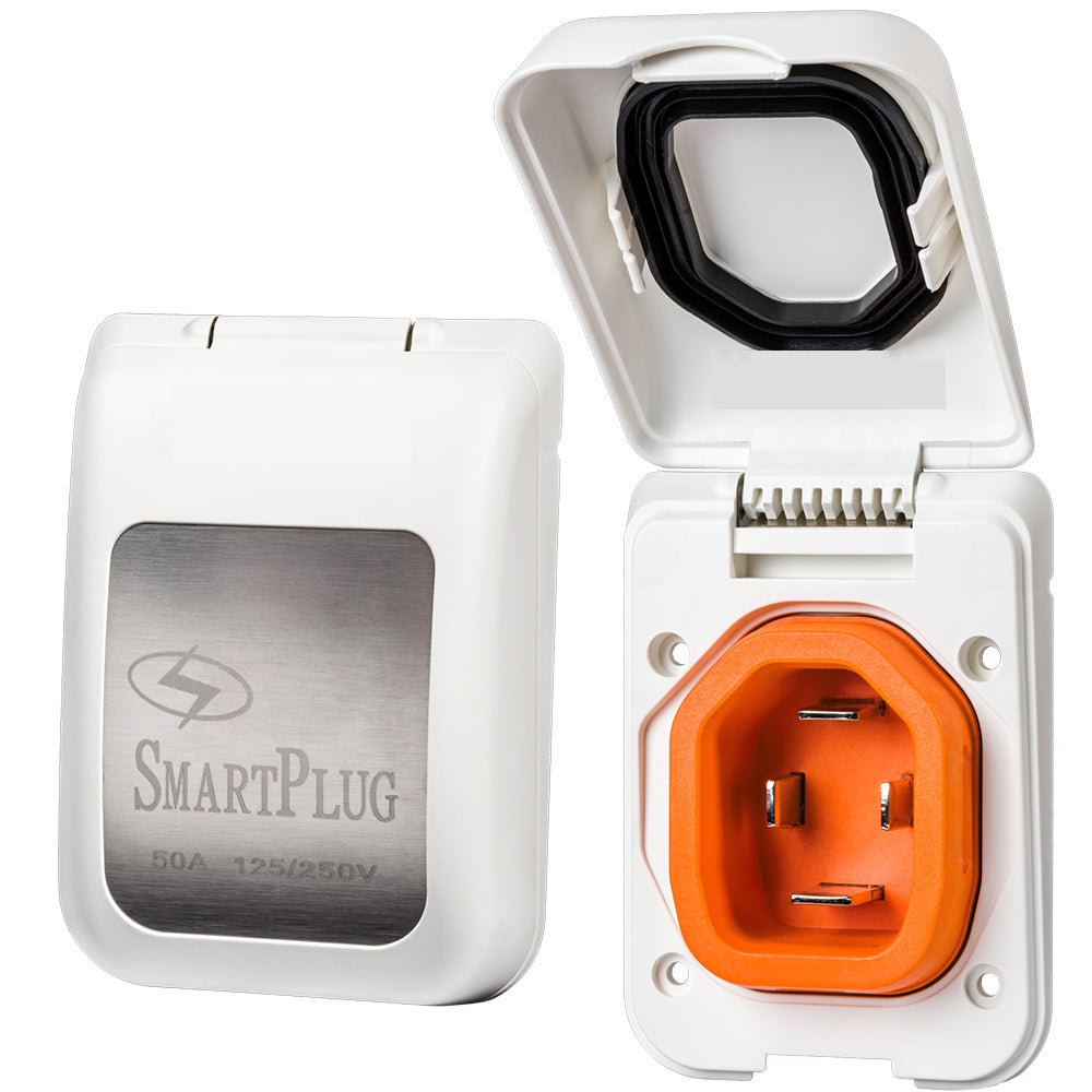 SmartPlug 50 AMP Male NonMetallic Inlet Cover White