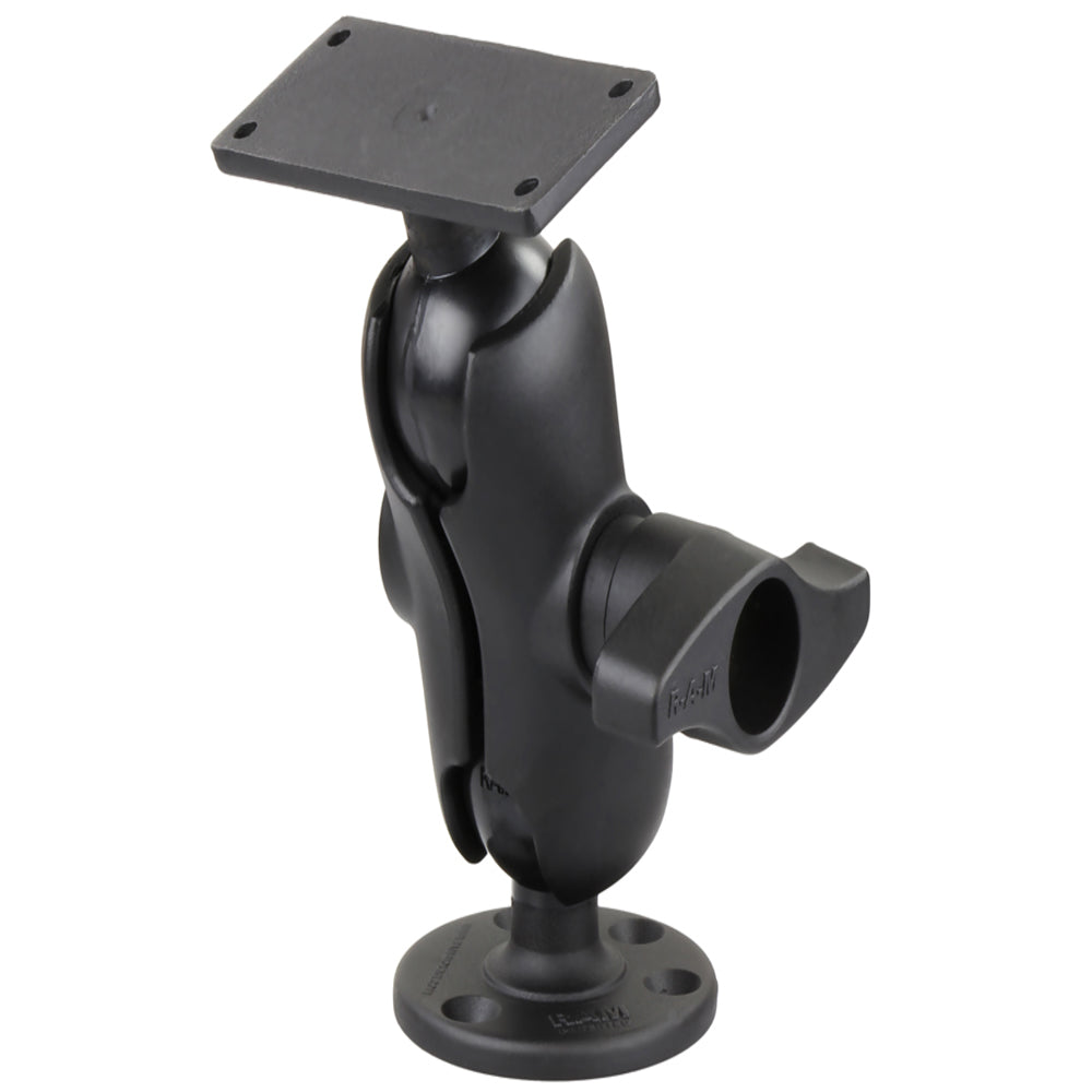 RAM Mount 225 Ball Mount w368 Round Base 2 x 5 Rectangular Base fHumminbird HELIX 9 10 12