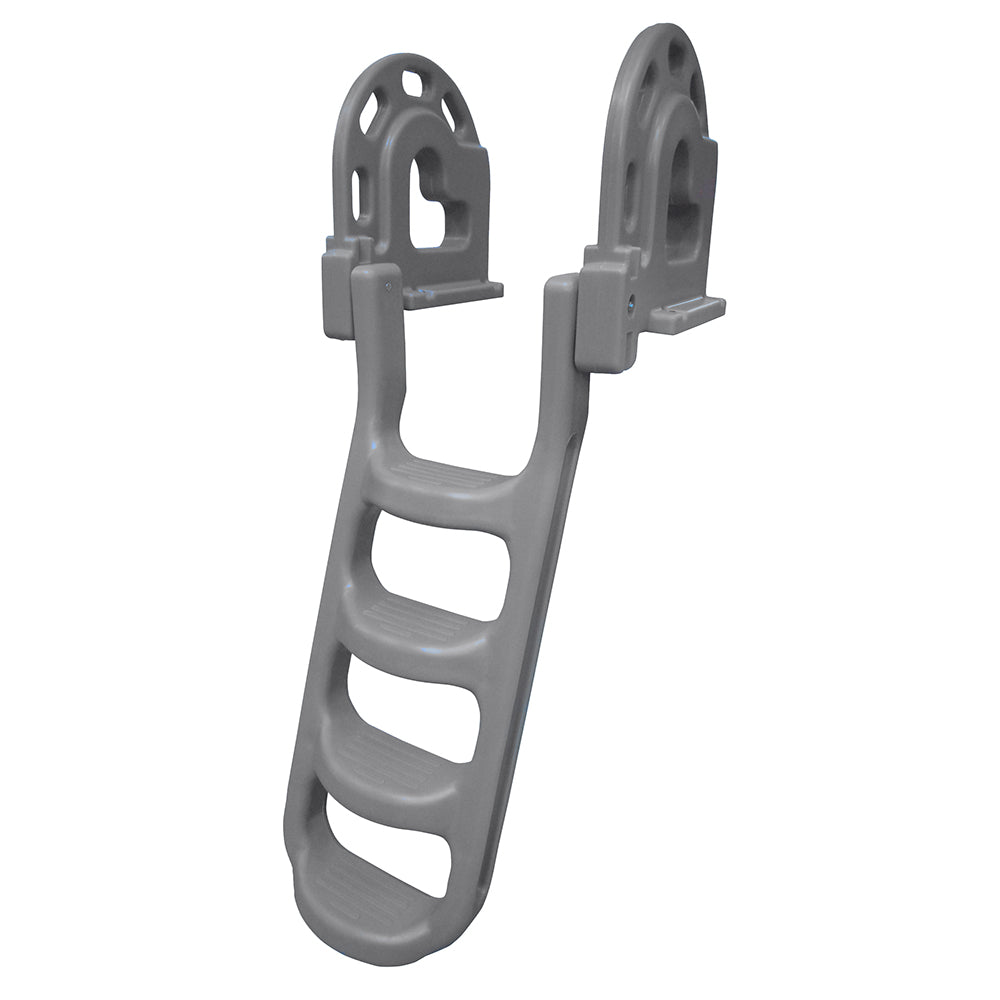 Dock Edge StandOff FlipUp Polyethylene Roto Molded 4Step Dock Ladder Grey