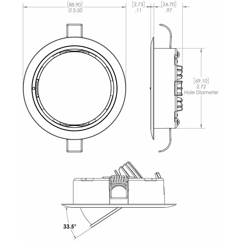 Lumitec Mirage Positionable Down Light Spectrum RGBW Dimming Polished Bezel