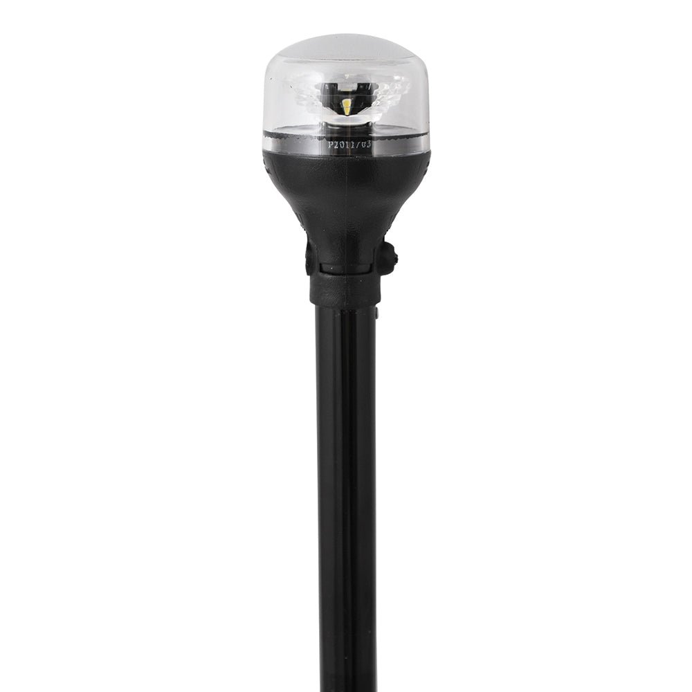 Attwood LightArmor AllAround Light 12 Black Pole Black Horizontal Composite Base wAdapter