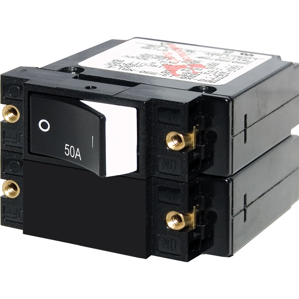Blue Sea 7577 ASeries Raised Rocker Circuit Breaker Double Pole 50A