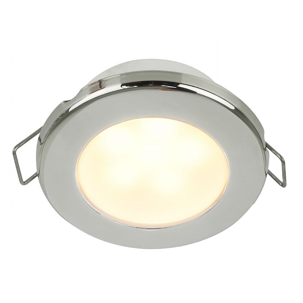 Hella Marine EuroLED 75 3 Round Spring Mount Down Light Warm White LED Stainless Steel Rim 12V