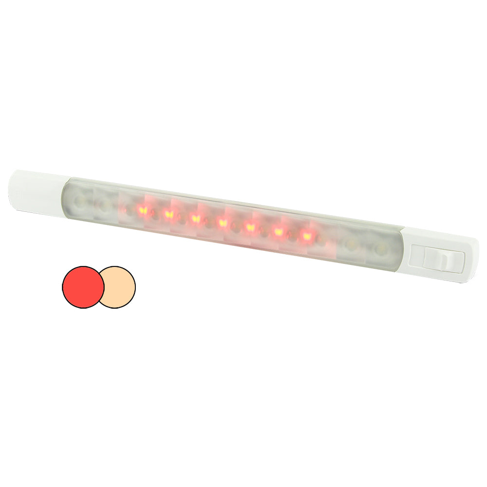 Hella Marine Surface Strip Light wSwitch Warm WhiteRed LEDs 12V