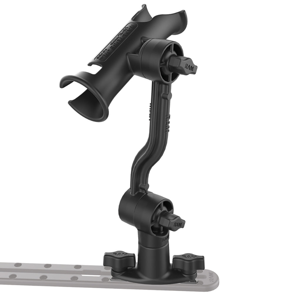 RAM Mount RAM Tube Jr Rod Holder with Spline Post Extension Arm and Track Base