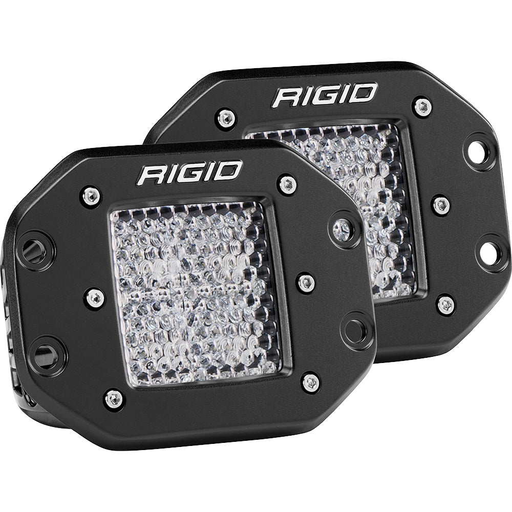 RIGID Industries DSeries PRO Flush Mount Diffused Pair Black