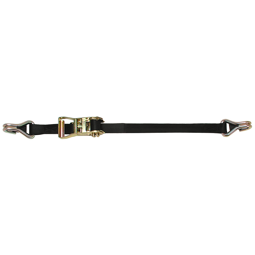 CargoBuckle Ratchet Strap TieDown wDouble JHooks Keeper 1 x 12