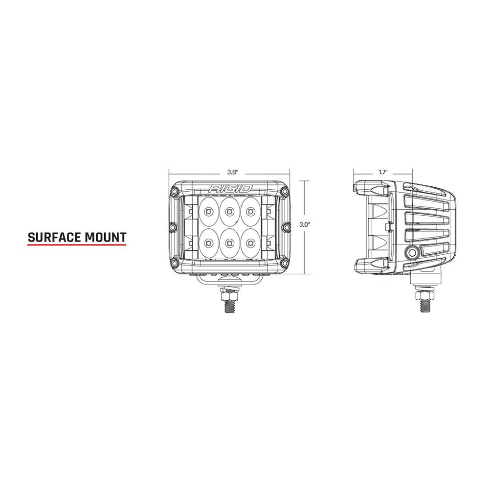 RIGID Industries DSS Series PRO Spot LED Surface Mount Pair White