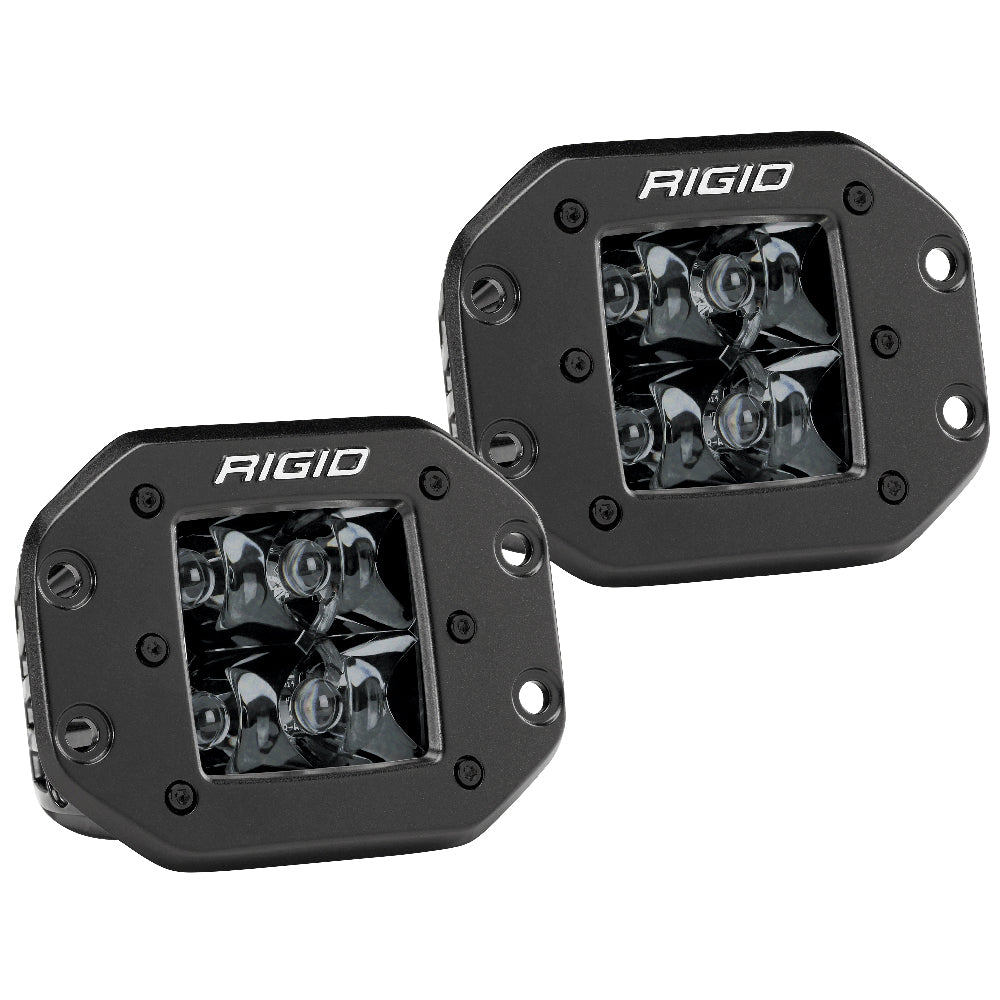 RIGID Industries DSeries PRO Flush Mount Spot LED Midnight Edition Pair Black