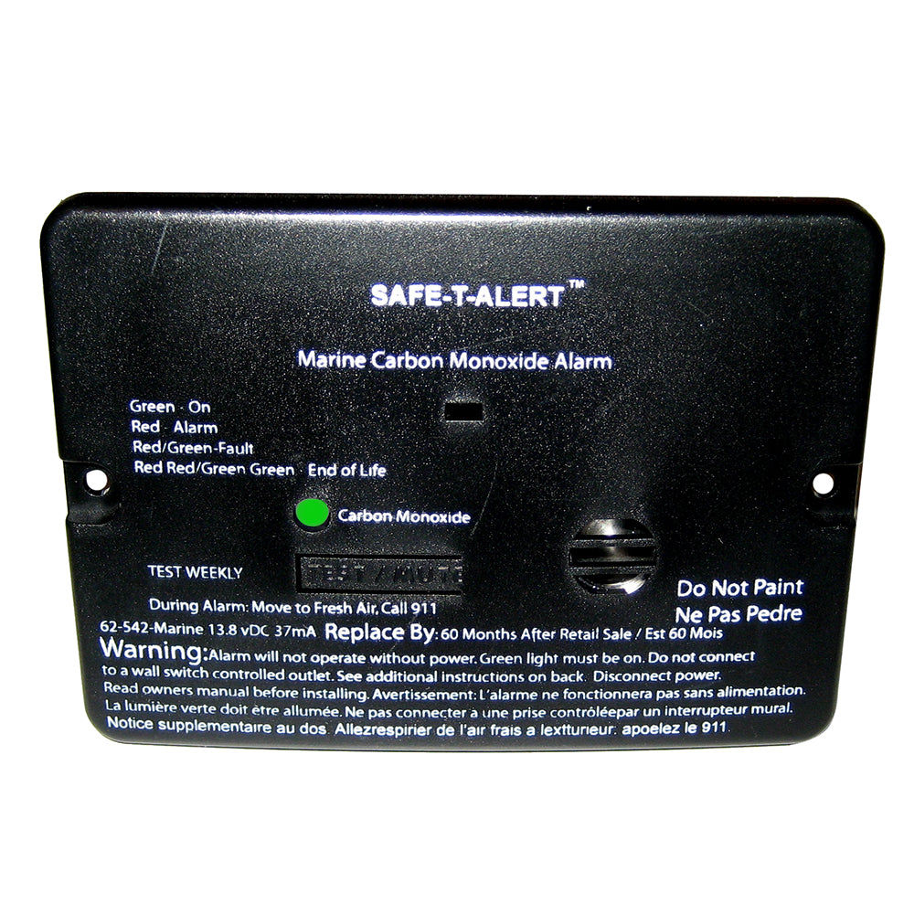 SafeTAlert 62 Series Carbon Monoxide Alarm 12V 62542Marine Flush Mount Black