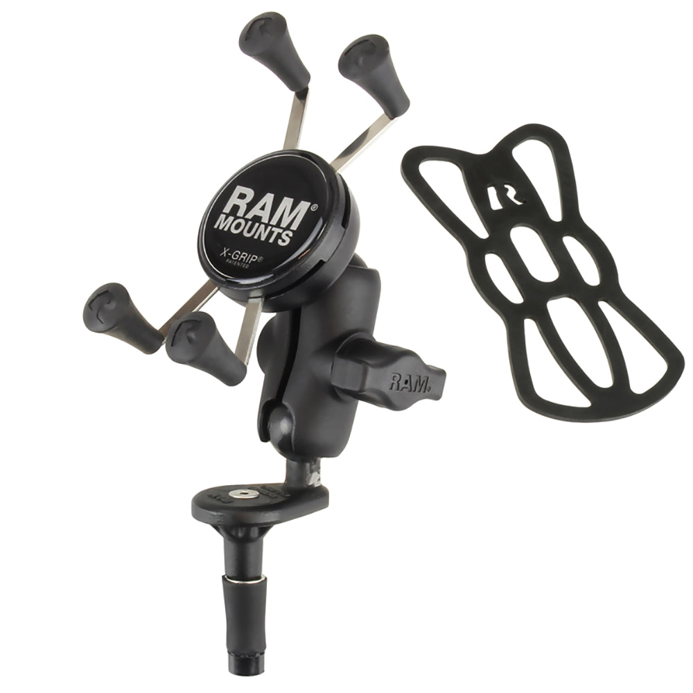 RAM Mount Fork Stem Mount wShort Double Socket Arm Universal XGrip CelliPhone Cradle