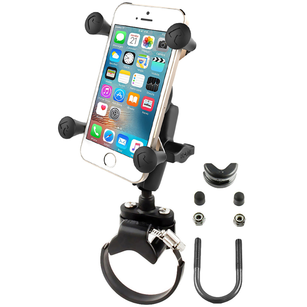 RAM Mount Strap Clamp Roll Bar Mount wUniversal XGrip CelliPhone Cradle