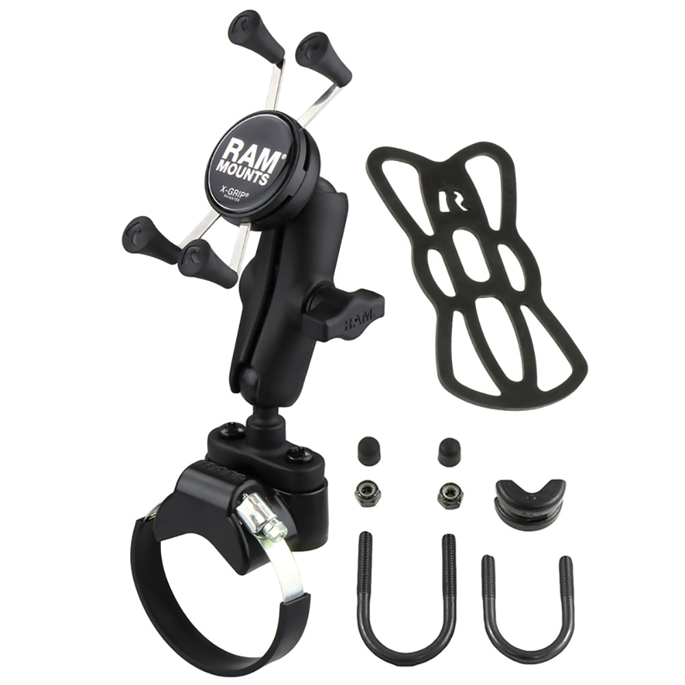 RAM Mount Strap Clamp Roll Bar Mount wUniversal XGrip CelliPhone Cradle