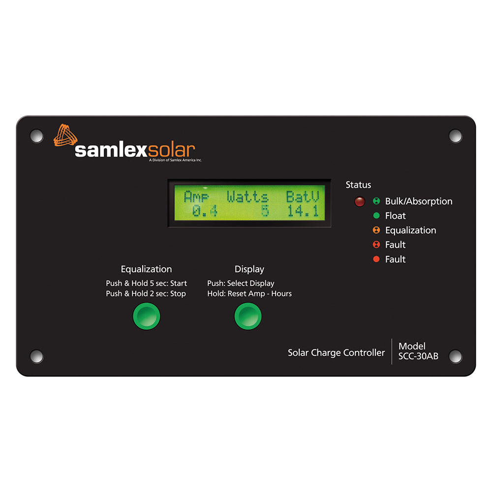 Samlex Flush Mount Solar Charge Controller wLCD Display 30A