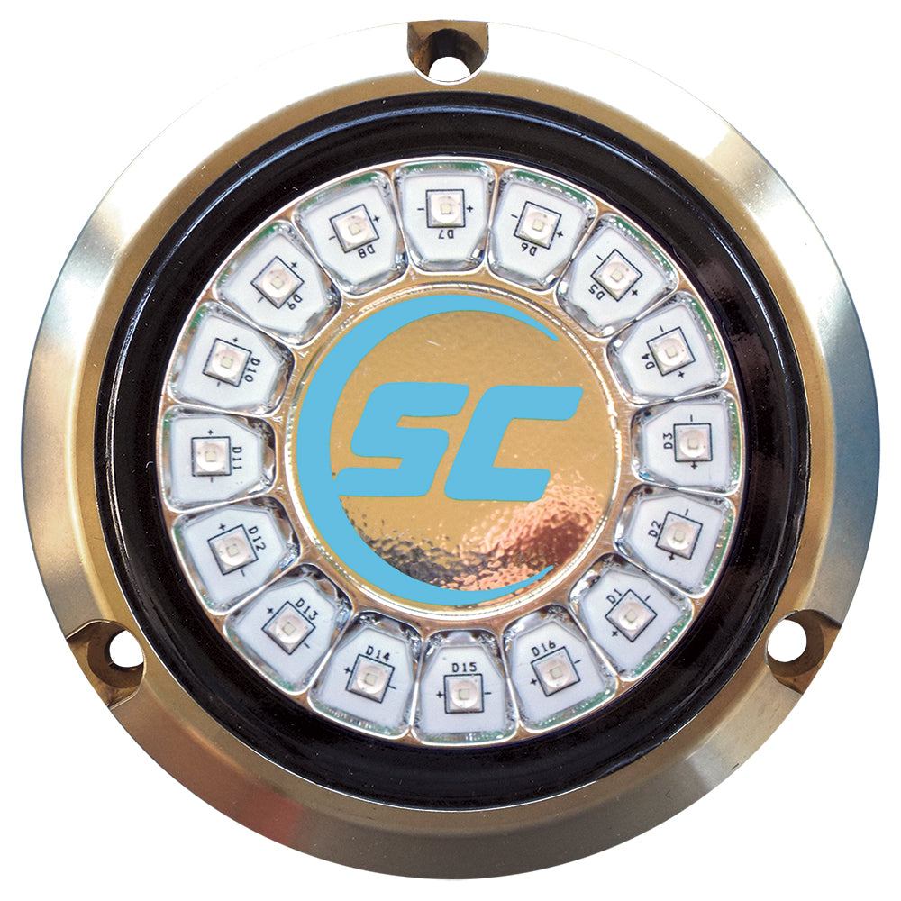 ShadowCaster Bimini Blue Single Color Underwater Light 16 LEDs Bronze