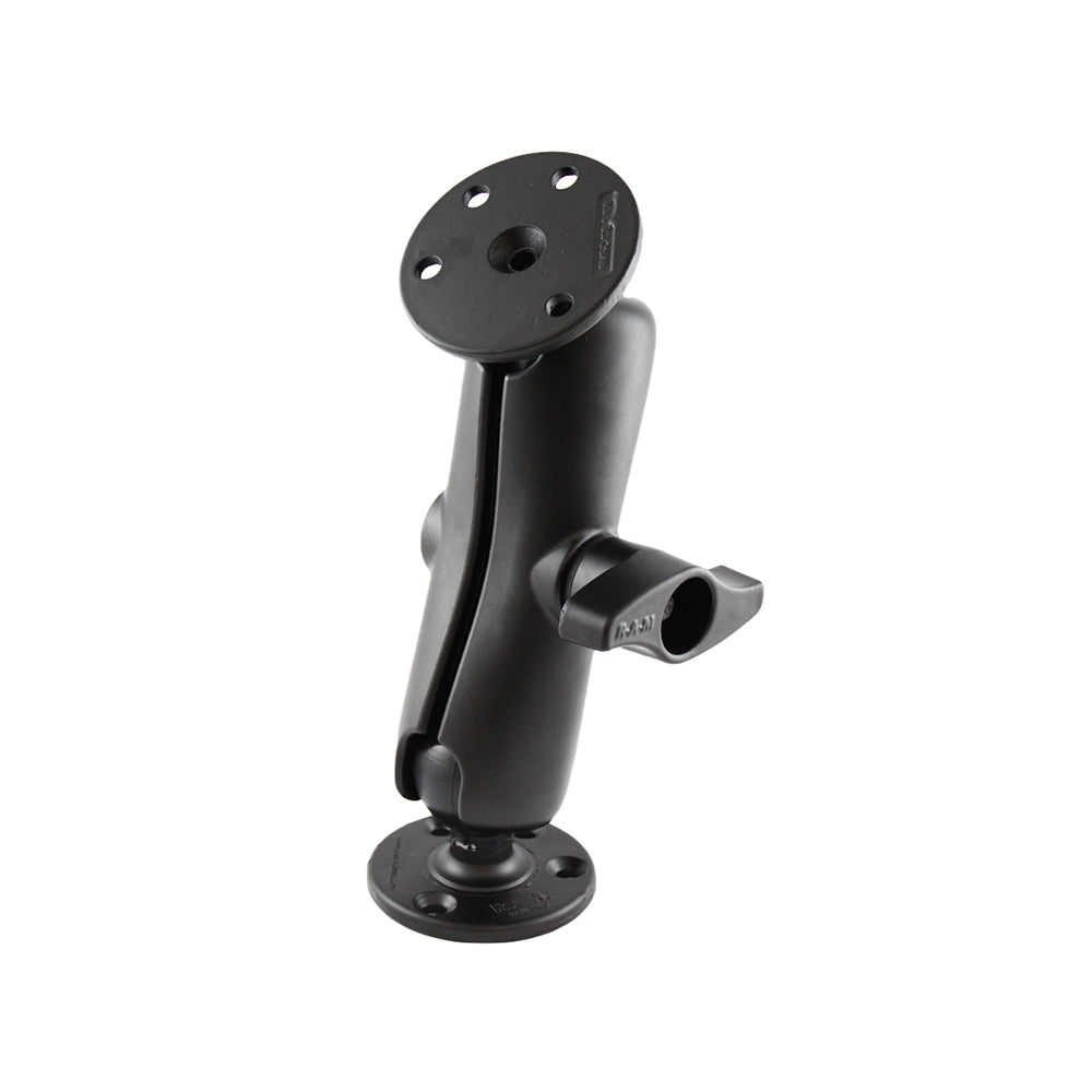 RAM Mount D Size 225 Ball Mount w2 368 Round Plate Medium Length Double Socket Arm