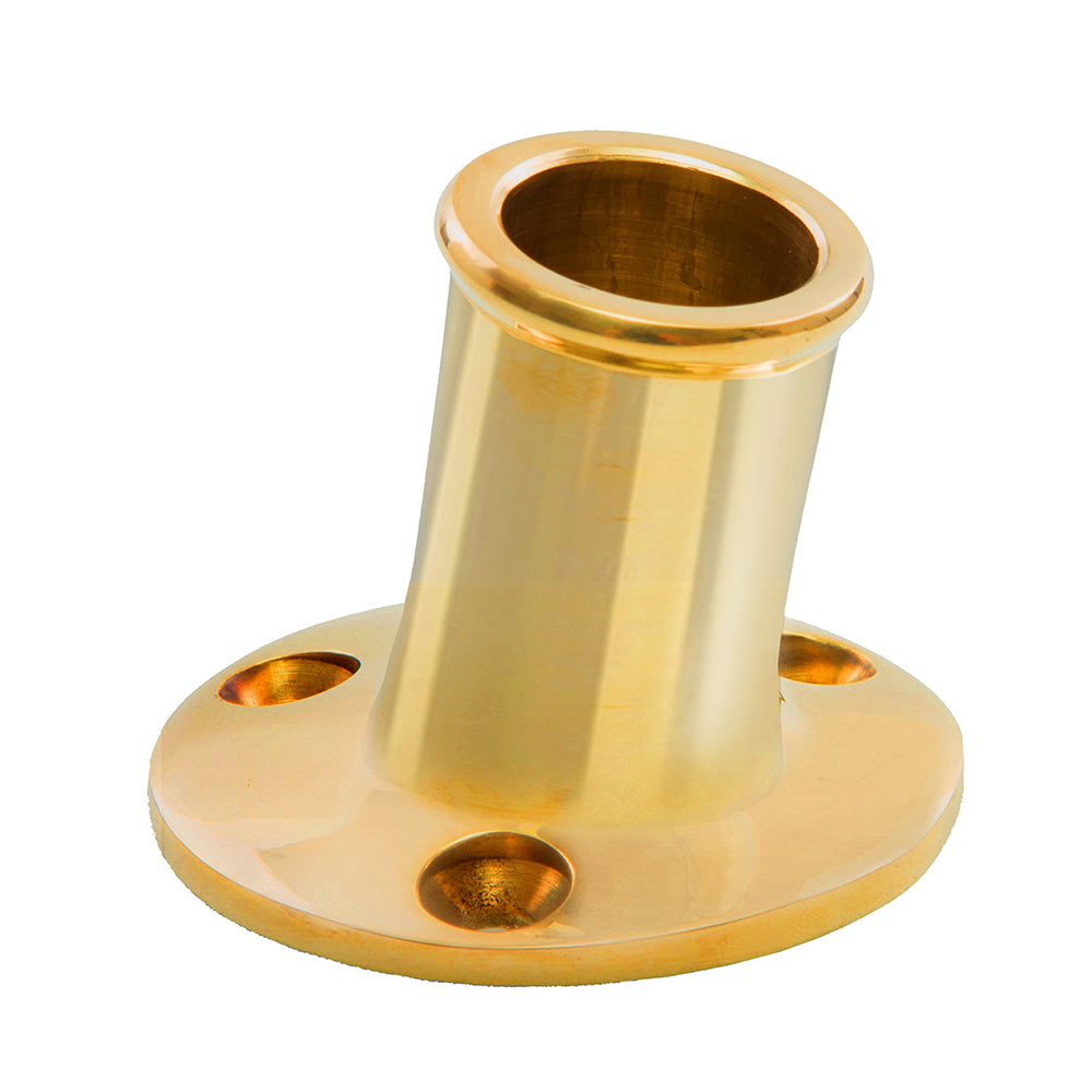 Whitecap TopMounted Flag Pole Socket Polished Brass 34 ID