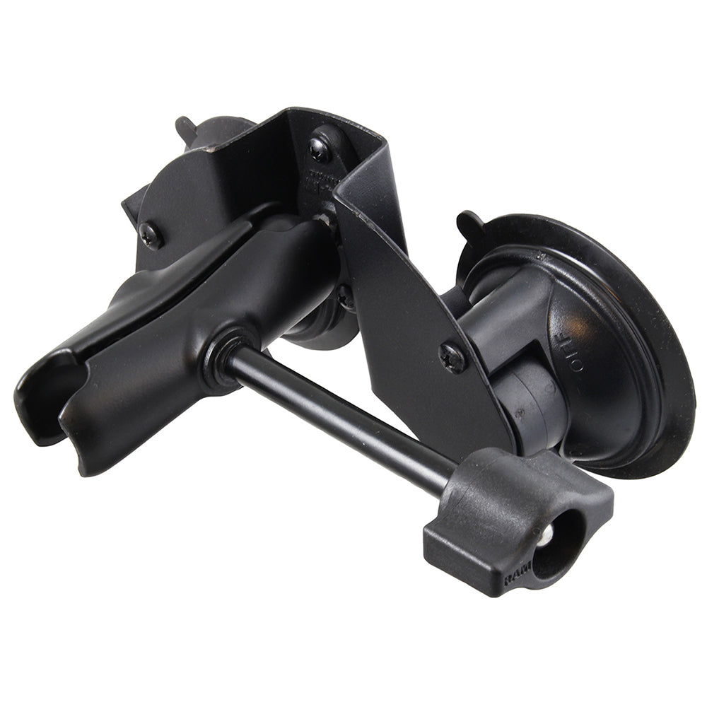 RAM Mount Dual Suction Cup Base wMedium Length Arm Retention Knob